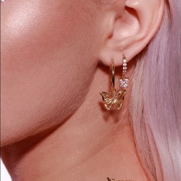 18K gold plated butterfly earrings - Picture 4 of 4